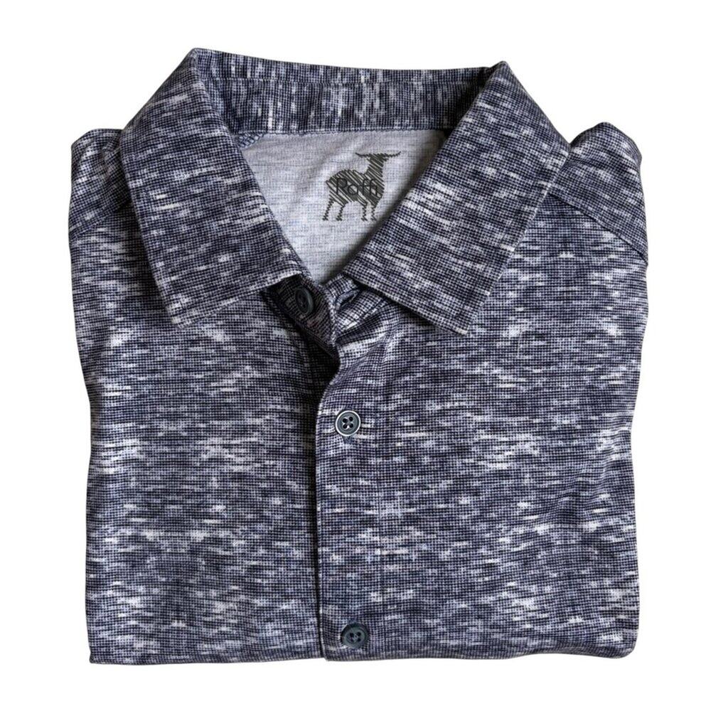 Raffi The Ryder Long-Sleeve Button Down Shirt (Space Dye Print - Ocean) - Small